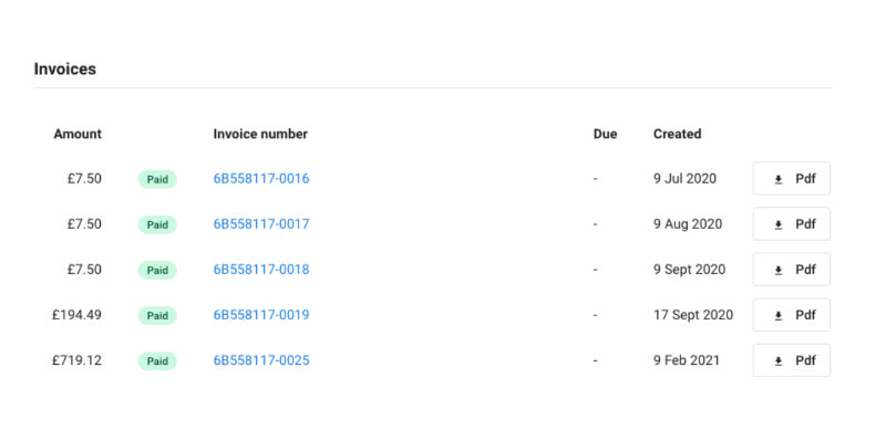 Payment Management screen within Joiin