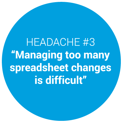 Reporting headache #3: Managing too many spreadsheet changes is difficult