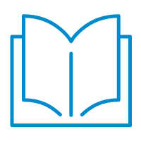 Book icon symbolising the help centre on our website