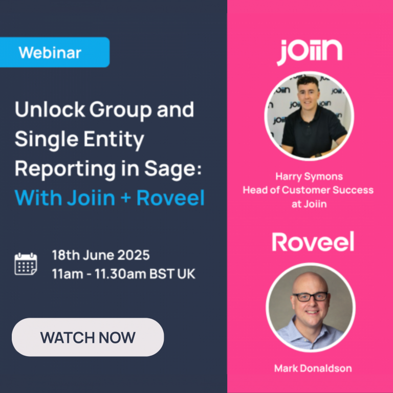 Unlock Group and Single Entity Reporting in Sage with Joiin + Roveel